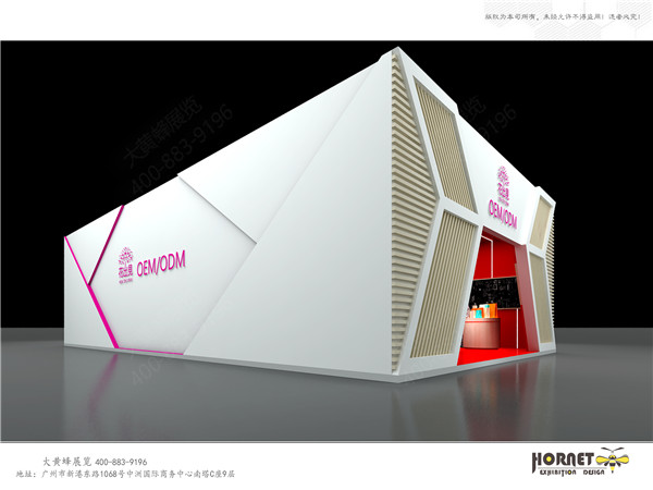 大黃蜂展覽設(shè)計-花出見展臺側(cè)面效果圖